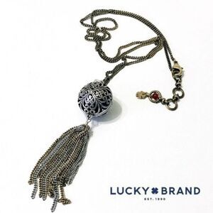 NWOT Lucky Brand Necklace Silver Tone Openwork Tassel Pendant‎